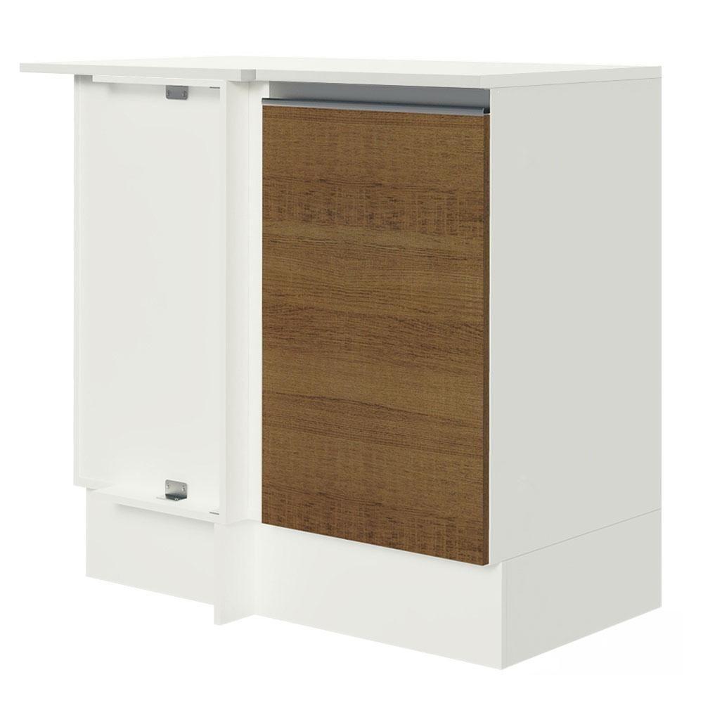 Balcão Smart 100% Mdf com Tampo 1 Porta Branco Rustic - 7