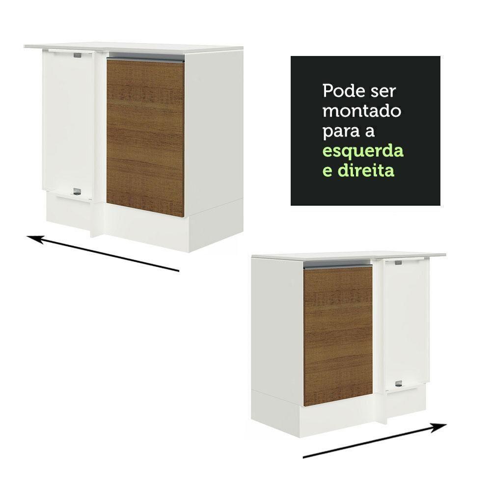 Balcão Smart 100% Mdf com Tampo 1 Porta Branco Rustic - 10
