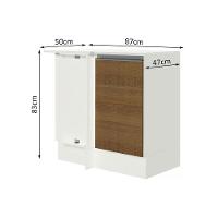 Balcão Smart 100% Mdf com Tampo 1 Porta Branco Rustic - 2