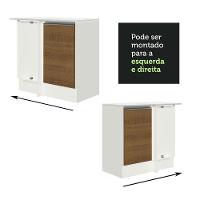 Balcão Smart 100% Mdf com Tampo 1 Porta Branco Rustic - 10