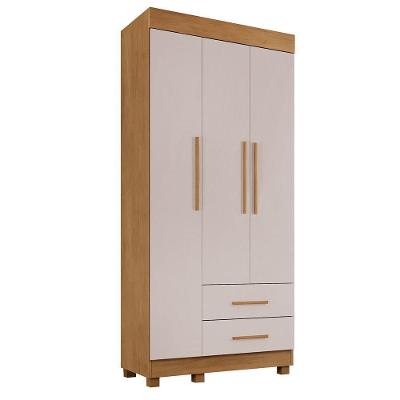 Guarda-roupa New Copacabana 3 Portas 2 Gavetas - Benetil Cinamomo Off