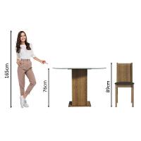 Conj. Mesa Tampo De Vidro 4 Cadeiras Rustic/Preto - 8