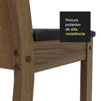 Conj. Mesa Tampo De Vidro 4 Cadeiras Rustic/Preto
