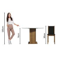 Conj. Mesa Tampo De Vidro 4 Cadeiras Rustic/Preto - 7