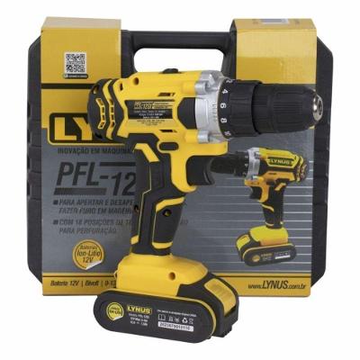 Parafusadeira 12V 1350 Rpm Com Bateria Maleta Pfl-12si Lynus