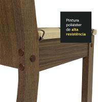 Conj. Mesa Tampo De Vidro 4 Cadeiras Rustic/lírio Bege