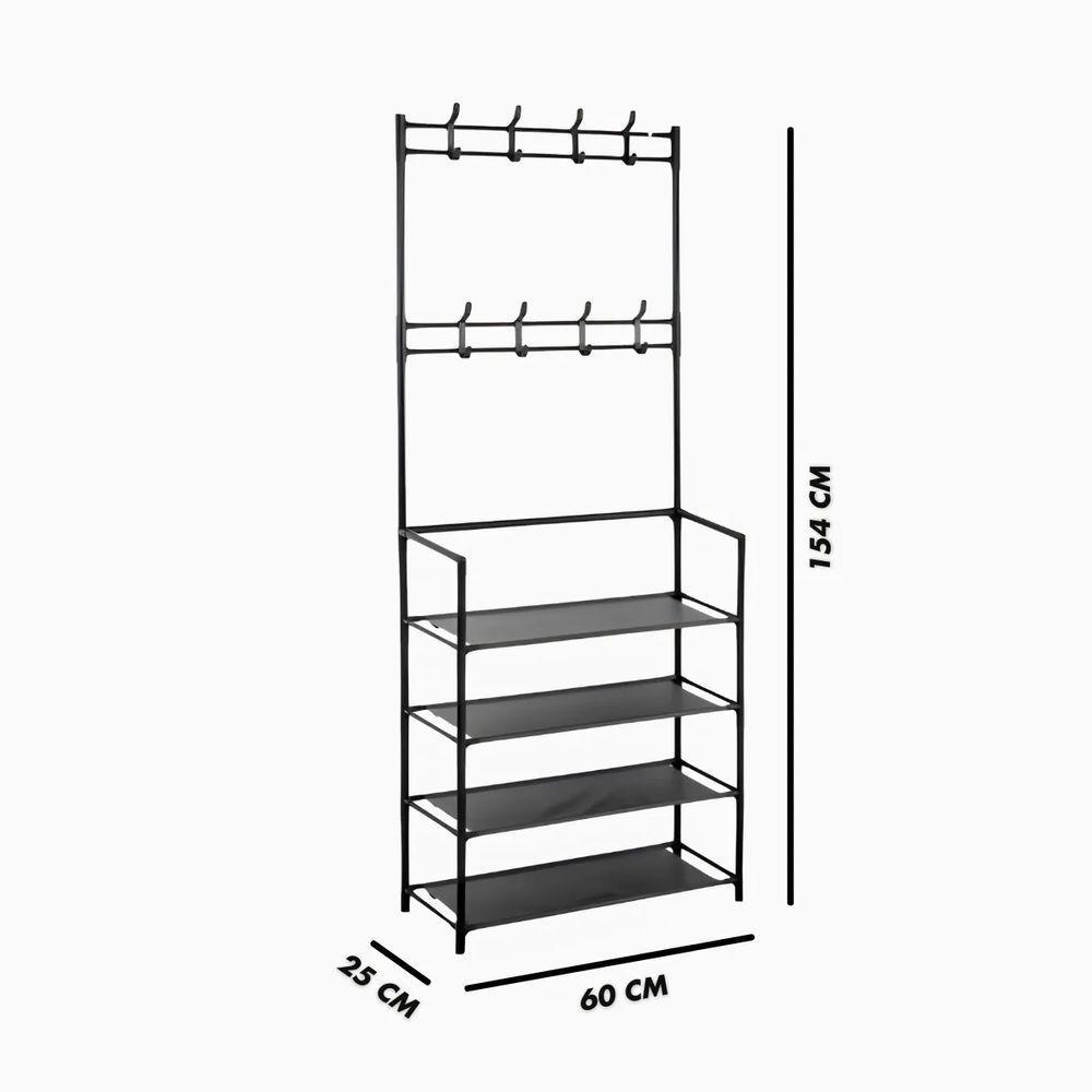 Sapateira Organizadora Com Ganchos 4 Prateleiras - 2