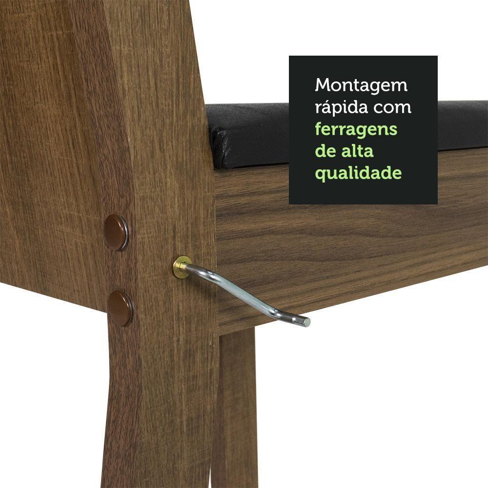 Conj. Mesa Tampo De Vidro 4 Cadeiras Rustic/Preto - 6