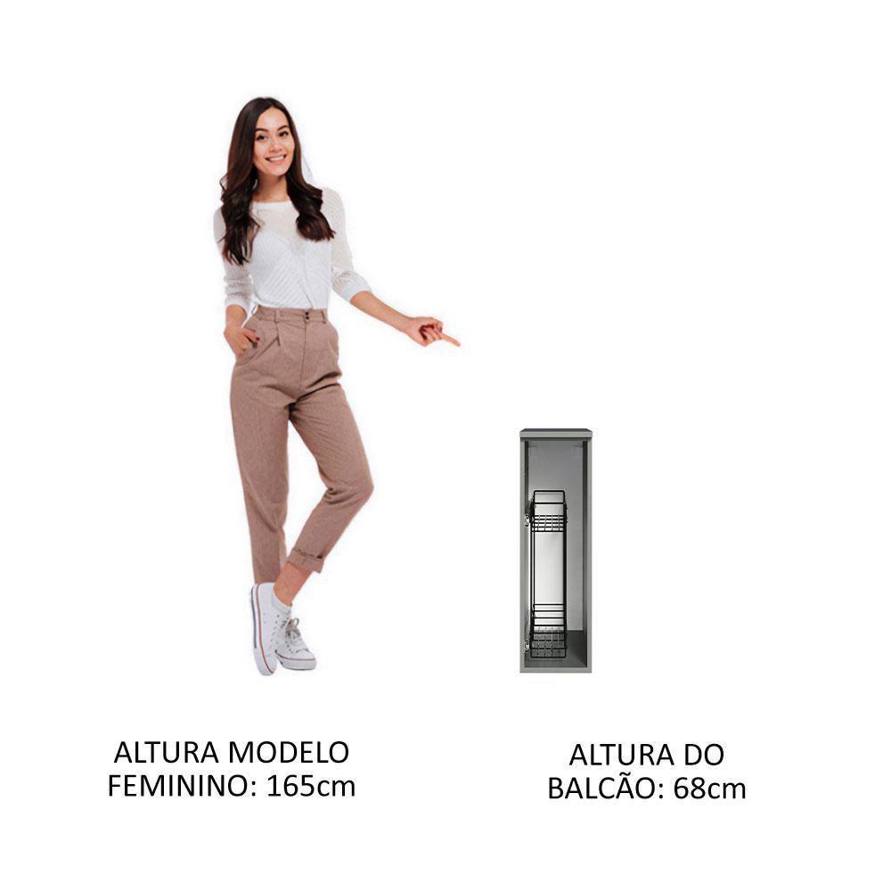 Balcão Porta-temperos 20 Cm Suspenso Cinza Nice Cinza - 8