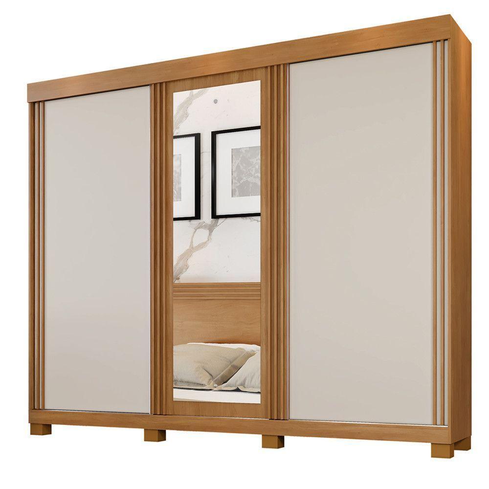 Guarda Roupa Sergipe 3 Porta Ripado 6 Gavetas 9 Prateleiras Cinamomo-off Flex - 3