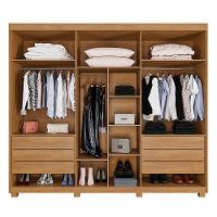 Guarda Roupa Sergipe 3 Porta Ripado 6 Gavetas 9 Prateleiras Cinamomo-off Flex