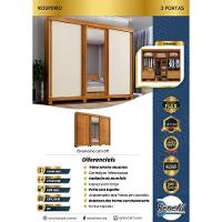 Guarda Roupa Sergipe 3 Porta Ripado 6 Gavetas 9 Prateleiras Cinamomo-off Flex - 6