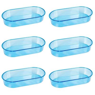 Banheira Oval Azul Gg 700ml Kit 6 Unidades