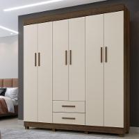 Guarda Roupa New Copacabana 6 Portas 2 Gavetas 7 Prateleiras Imbuia Off - 2