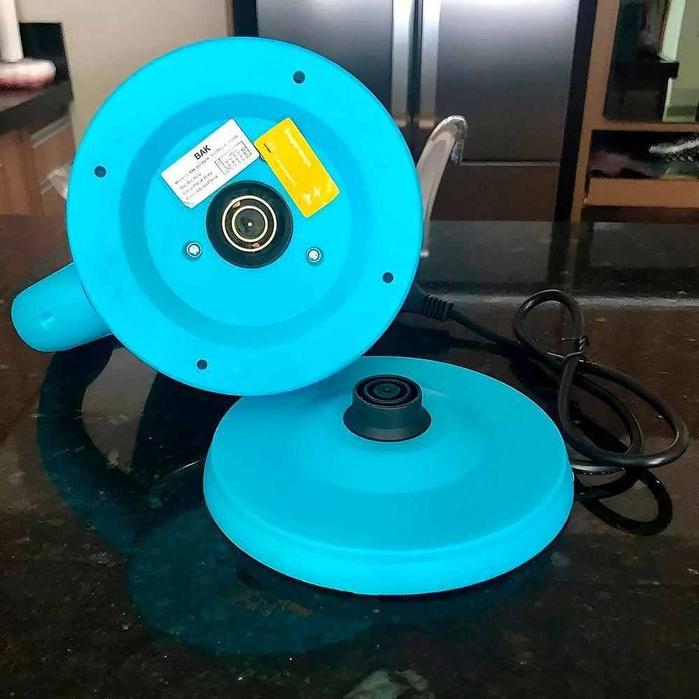 Chaleira Elétrica Aço Inox Jarra Bule 1100W 1,8L Portátil 110V Azul Claro - 4