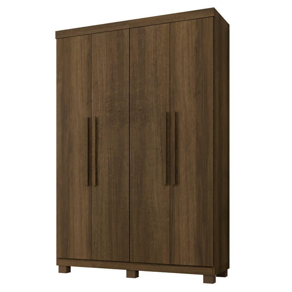 Guarda Roupa Milão 4 Portas 3 Gavetas 5 Prateleiras Imbuia - 1