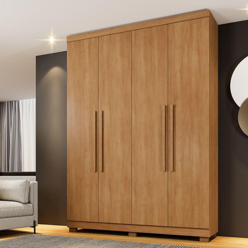 Guarda Roupa Viena 4 Portas 3 Gavetas 8 Prateleiras - Beneti Cinamomo - 2