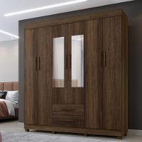 Guarda Roupa Leblon 6 Portas 2 Gavetas 7 Prateleiras Imbuia - 2