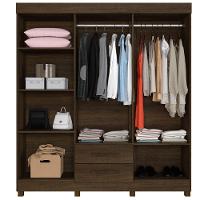 Guarda Roupa Leblon 6 Portas 2 Gavetas 7 Prateleiras Imbuia - 3