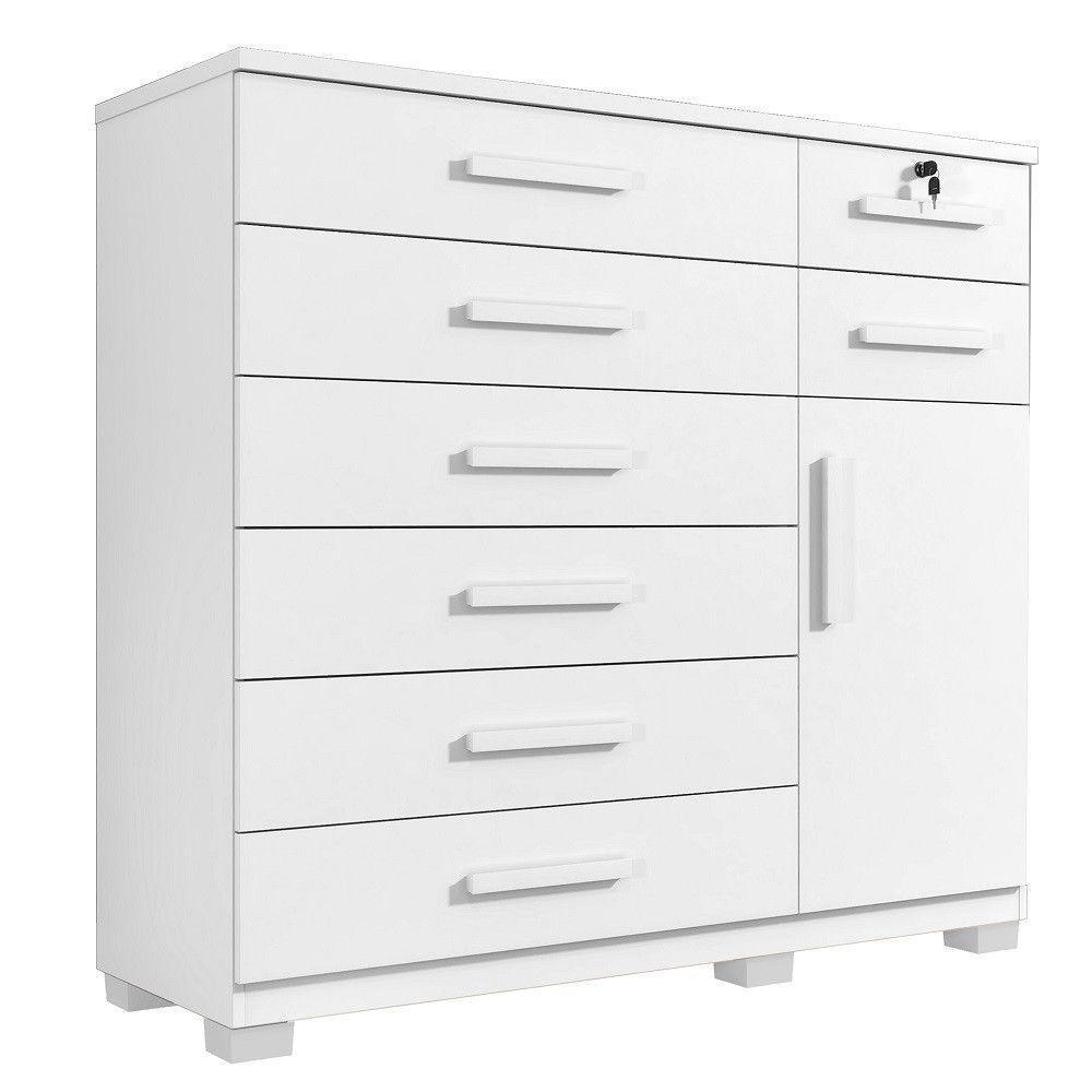 Cômoda New Vitoria 8 Gavetas Com Sapateira - Benetil Branco - 1