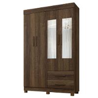 Guarda Roupa New Copacabana 4 Portas 2 Gavetas 5 Prateleiras Imbuia - 1