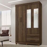 Guarda Roupa New Copacabana 4 Portas 2 Gavetas 5 Prateleiras Imbuia - 2