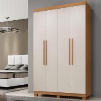 Guarda Roupa Itália 4 Portas 3 Gavetas 5 Prateleiras Cinamomo Off - 2