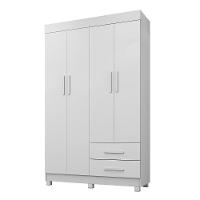 Guarda Roupa Leblon 4 Portas 2 Gavetas 5 Prateleiras - Benet Branco - 1