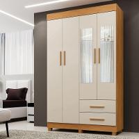 Guarda Roupa New Copacabana 4 Portas 2 Gavetas 5 Prateleiras Cinamomo Off - 2