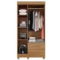 Guarda-roupa New Copacabana 3 Portas 2 Gavetas Com Espelho Cinamomo - 3