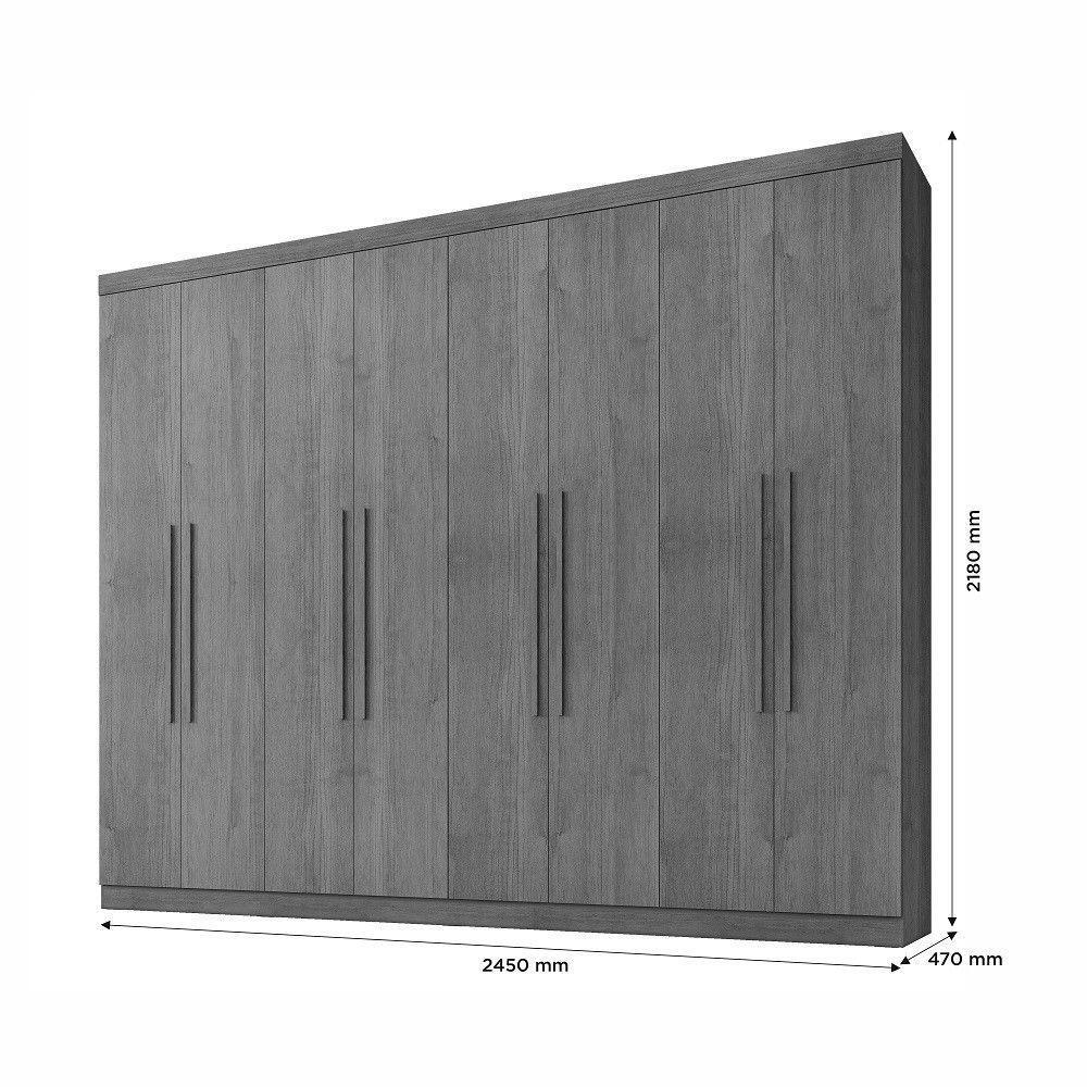 Guarda Roupa New Premium 8 Portas 4 Gavetas 8 Prateleiras Imbuia - 4