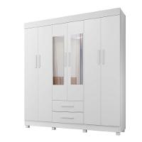 Guarda Roupa New Copacabana 6 Portas 2 Gavetas 7 Prateleiras Branco - 1