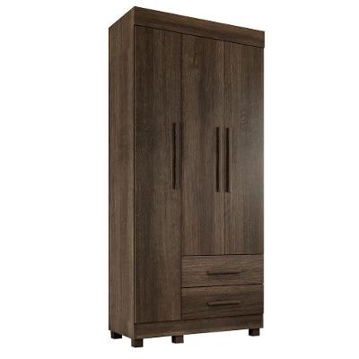 Guarda-roupa New Copacabana 3 Portas 2 Gavetas - Benetil Imbuia