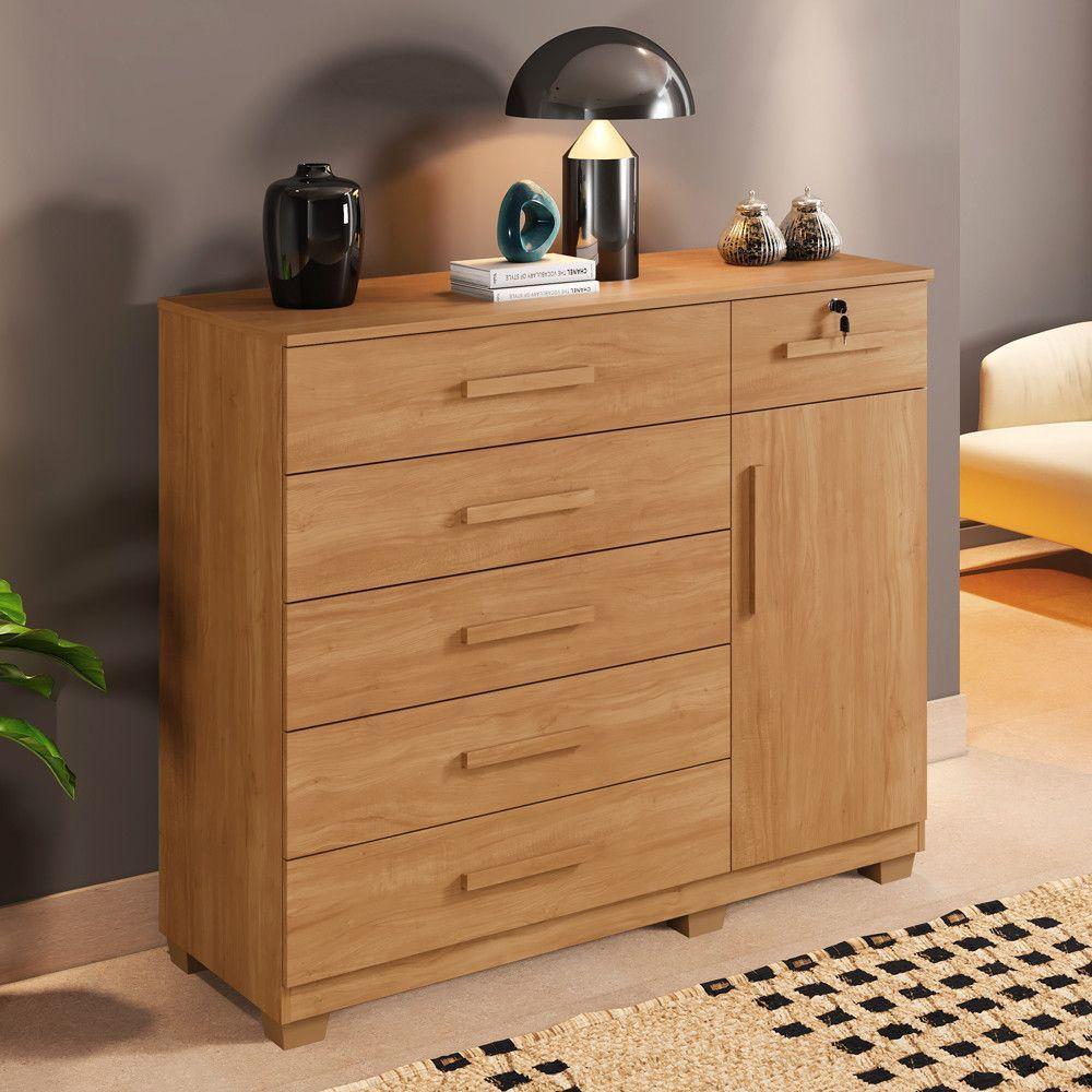 Cômoda Milano 6 Gavetas 1 Porta 1 Prateleira Com Sapateira Cinamomo - 2