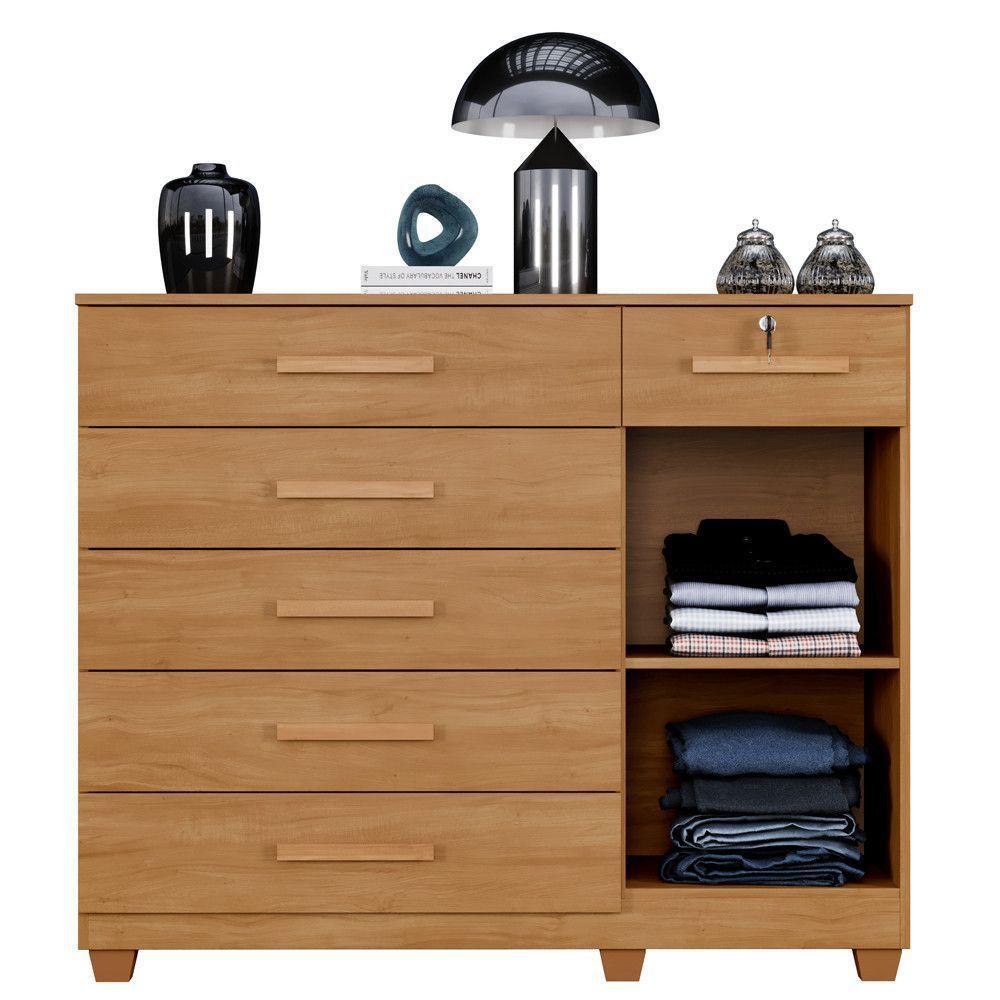 Cômoda Milano 6 Gavetas 1 Porta 1 Prateleira Com Sapateira Cinamomo - 3