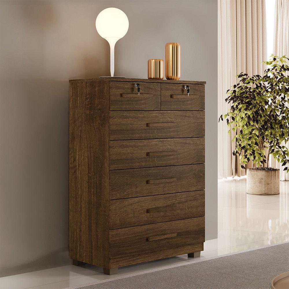 Cômoda Gaveteiro New Espanha 7 Gavetas - Benetil Imbuia - 2