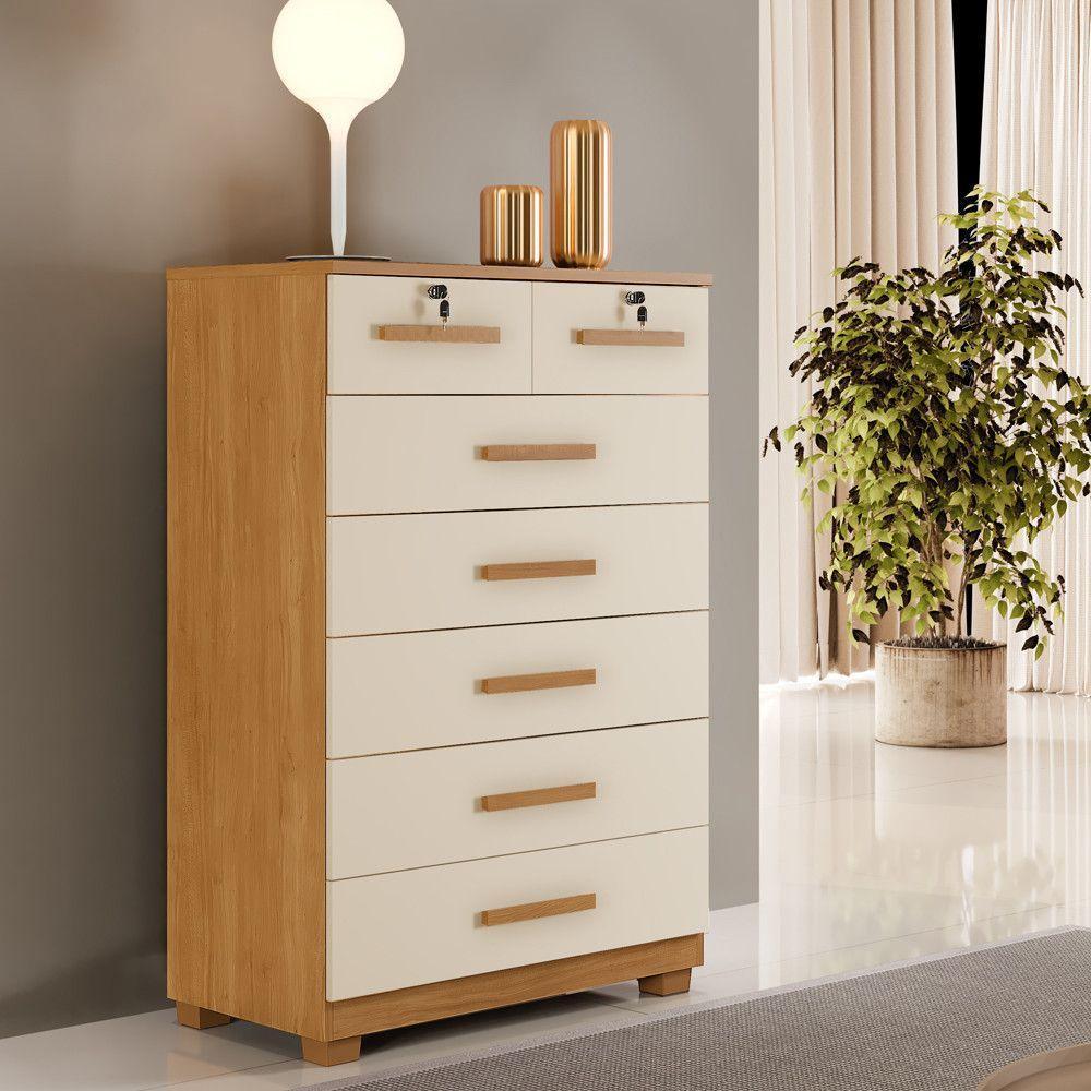 Cômoda Gaveteiro New Espanha 7 Gavetas - Benetil Cinamomo Off - 2