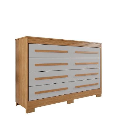 Cômoda 8 Gavetas Califórnia Com Moldura Frisada - Benetil Cinamomo Off