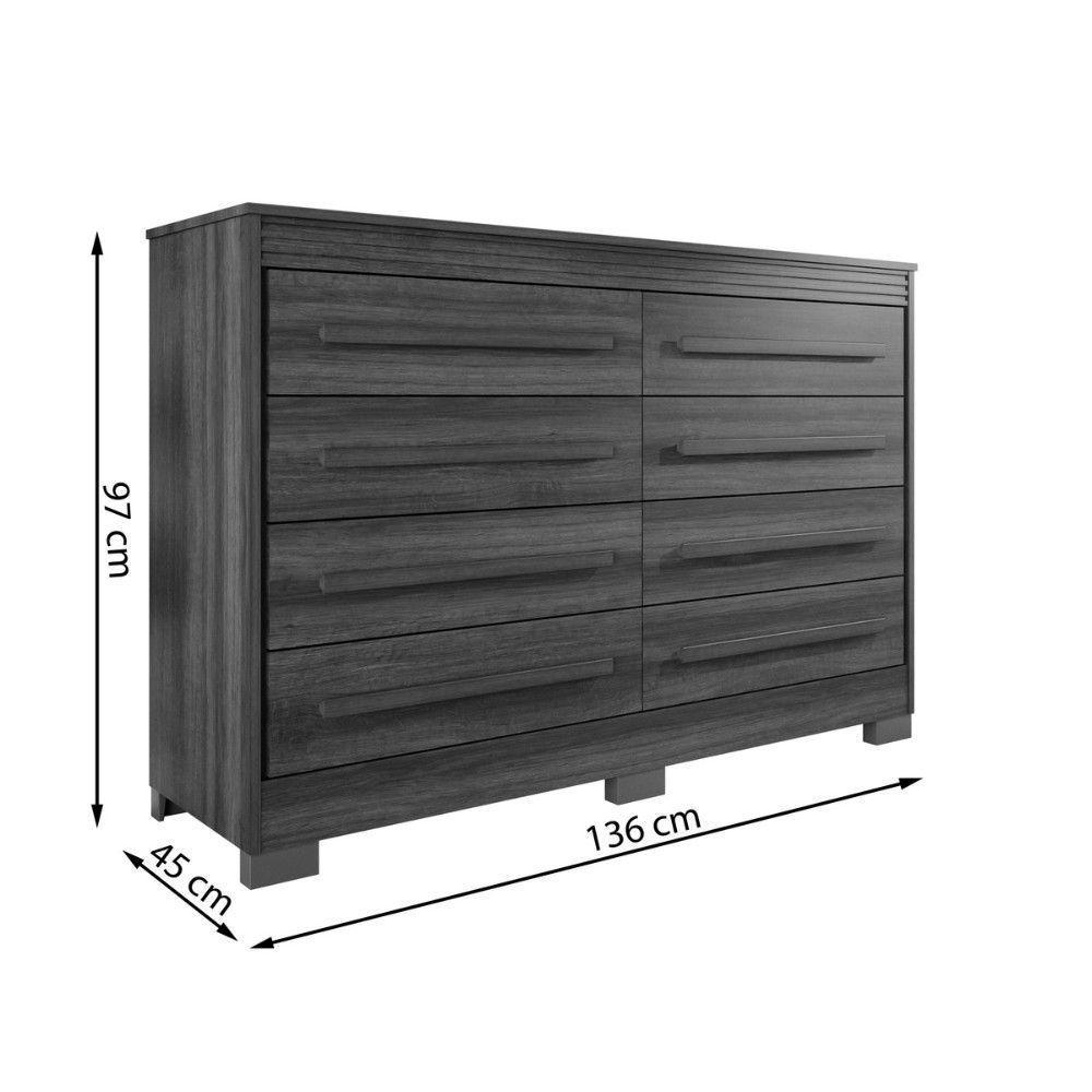 Cômoda 8 Gavetas Califórnia Com Moldura Frisada - Benetil Cinamomo - 3