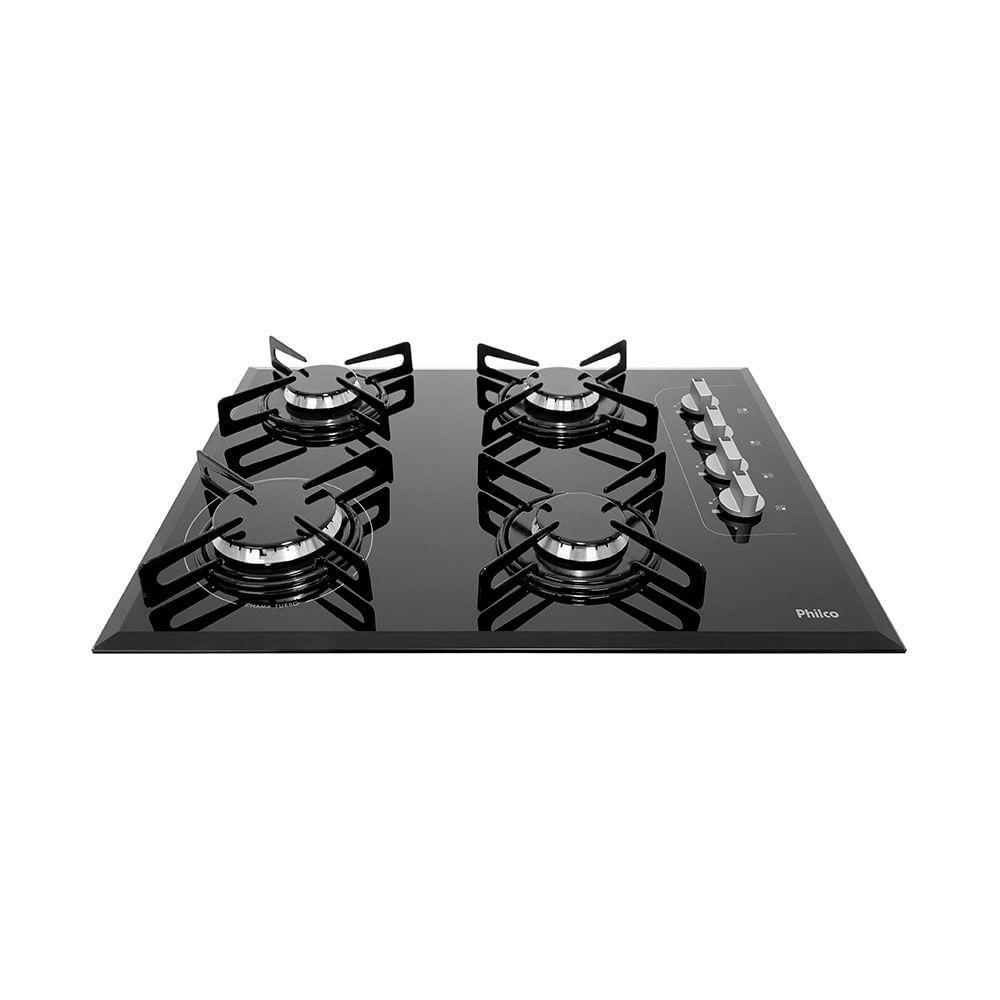 Cooktop a Gás Philco 4 Bocas Cook Chef 4 Vidro Temperado 8mm Preto Bivolt - 9
