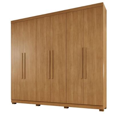 Guarda Roupa Viena 6 Portas 4 Gavetas 10 Prateleiras Cinamomo