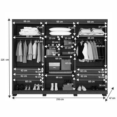 Guarda Roupa Casal Viena 6 Portas 4 Gavetas Cinamomo MDP