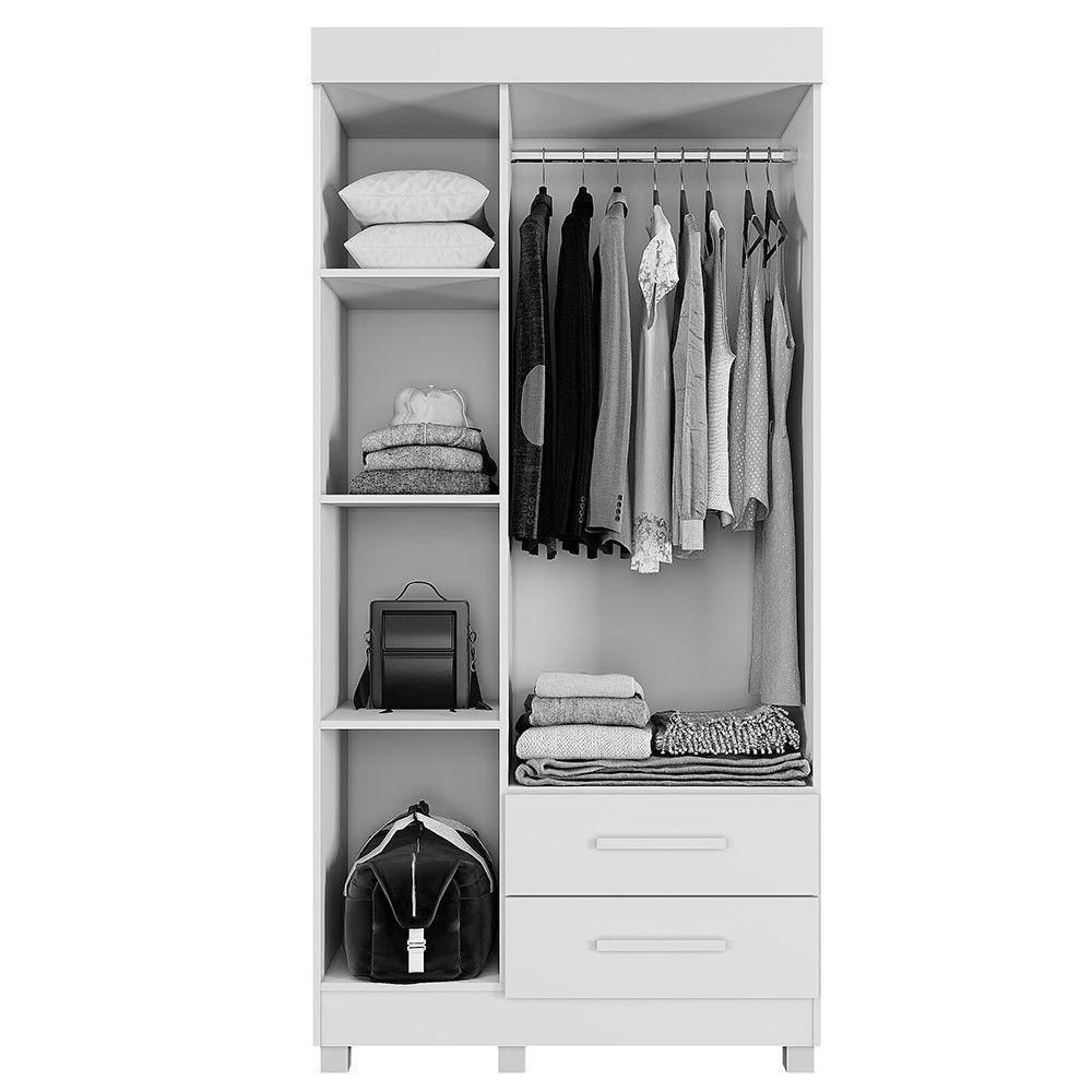 Guarda-roupa New Copacabana 3 Portas 2 Gavetas - Benetil Branco - 3
