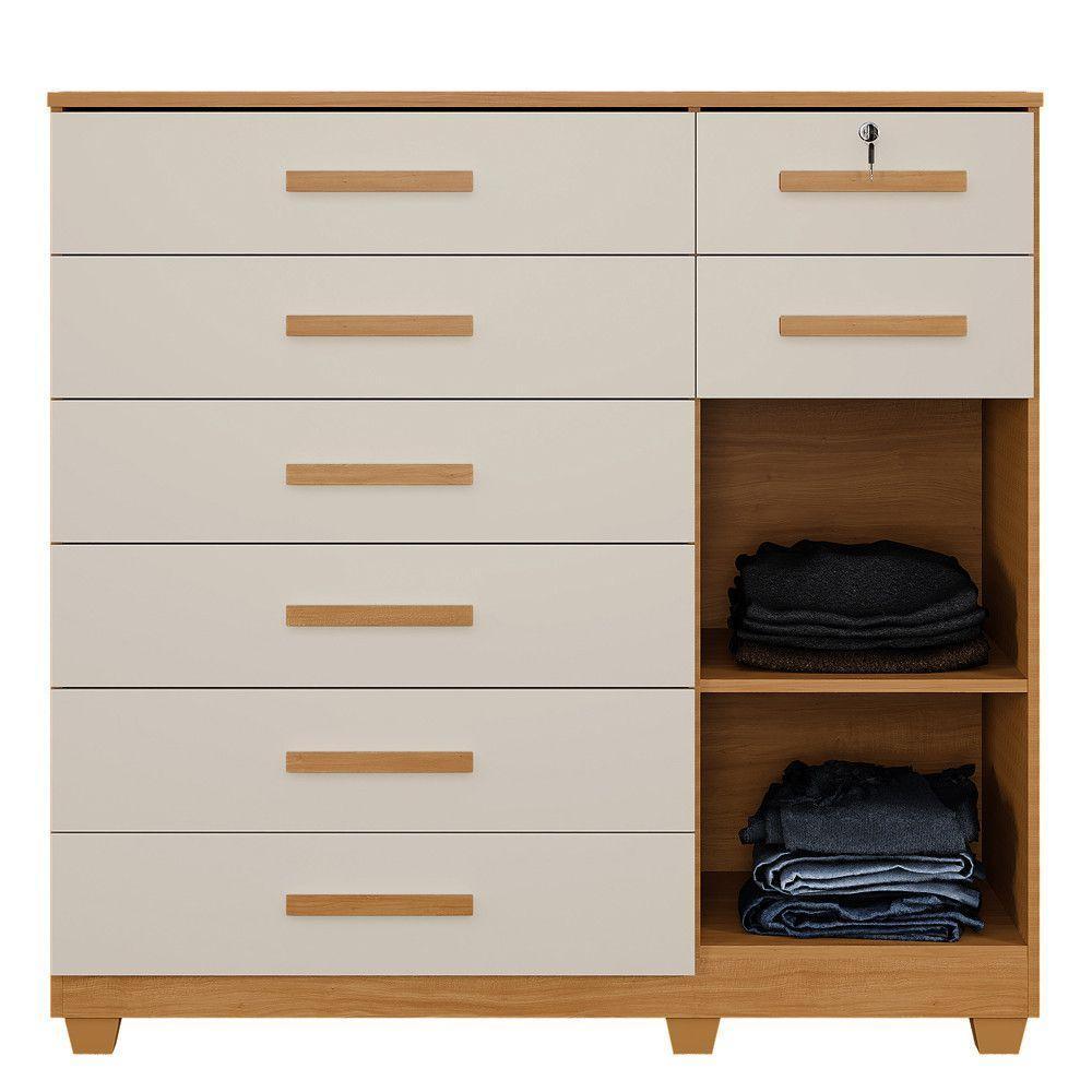 Cômoda Pernambuco 8 Gavetas 1 Porta Com Sapateira - Benetil Cinamomo Off - 3