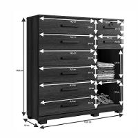 Cômoda Pernambuco 8 Gavetas 1 Porta Com Sapateira - Benetil Cinamomo Off - 5