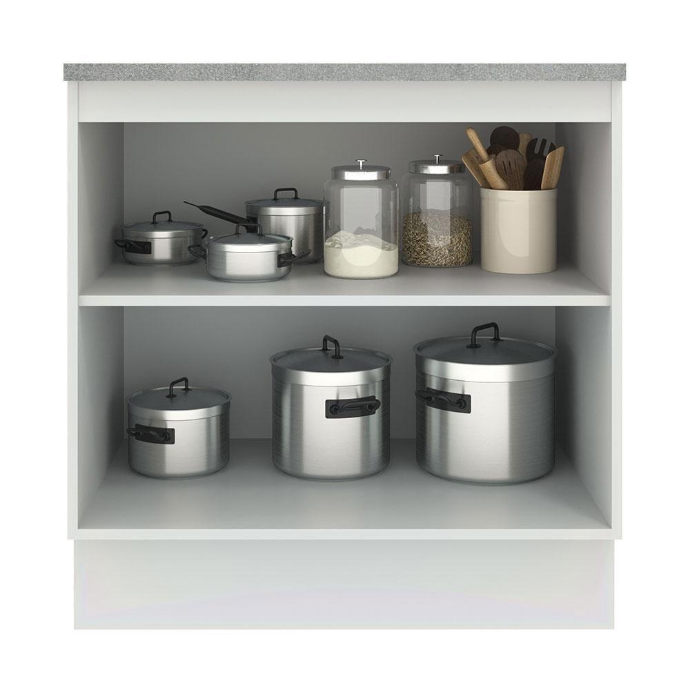 Balcão Madesa Agata 80 cm 2 Portas Branco e Cinza - 9