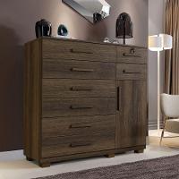 Cômoda Pernambuco 8 Gavetas 1 Porta Com Sapateira - Benetil Imbuia - 2