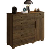 Cômoda Milano 6 Gavetas 1 Porta 1 Prateleira Com Sapateira Imbuia - 1