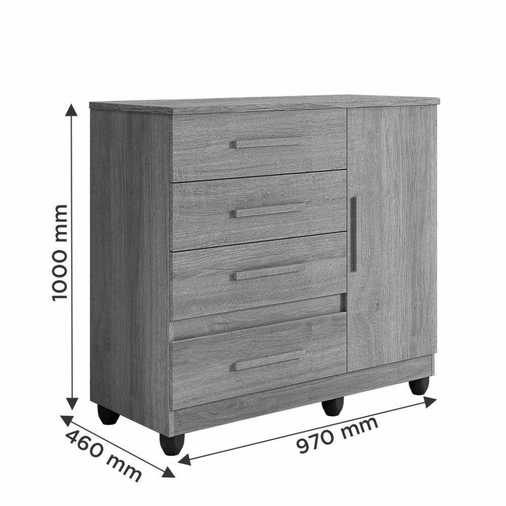 Cômoda New Florença 4 Gavetas 1 Porta Com Sapateira -benetil Cinamomo - 4