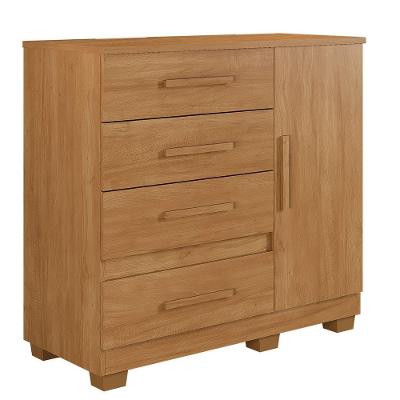 Cômoda New Florença 4 Gavetas 1 Porta Sapateira MDP Fosco Cinamomo